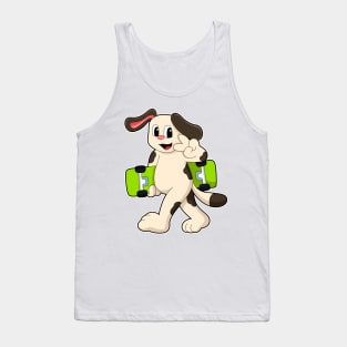 Dog as Skater with Skateboard Tank Top